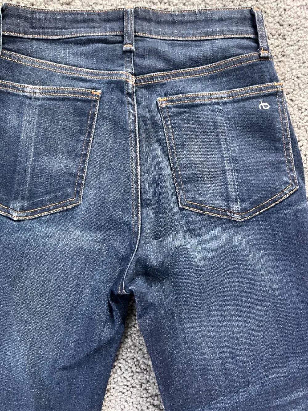 RAG & BONE MINA HIGH-RISE ANKLE CIGARETTE MEDIUM WASH BLUE JEANS - EUC  25